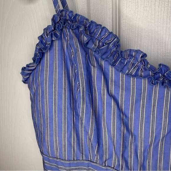 Altar'd State Blue and White Striped Mini Dress With Ruffle Trim Size Small GUC - Picture 3 of 6